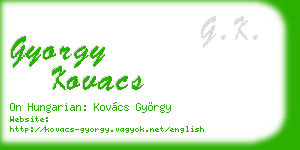 gyorgy kovacs business card
