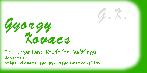 gyorgy kovacs business card